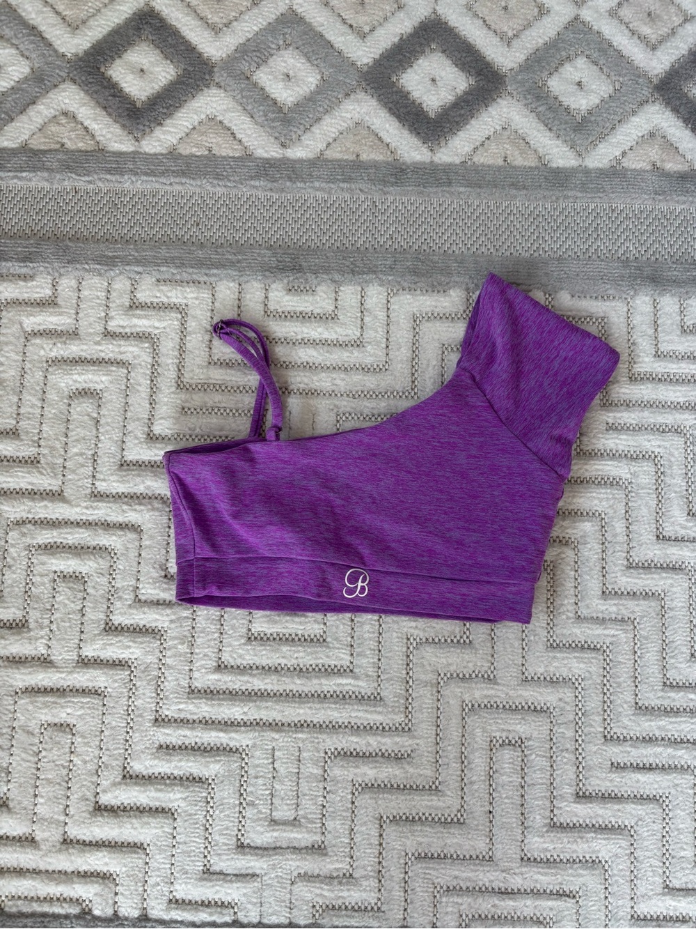 Purple One-Shoulder bombshell sportswear Sports Bra with size small